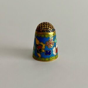 Vintage Cloisonne Floral Thimble